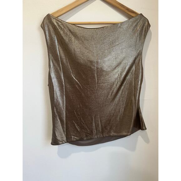 Fashion Nova Mina Metallic Gold Off Shoulder Top Y2K Party NWT Womens Sz 2X - Picture 4 of 10